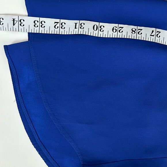 AU Amanda Uprichard Royal Blue 100% Silk Sleeveless Drawstring Waist Mini Dress - Picture 9 of 12